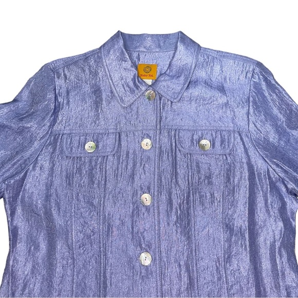 Rudy Rd. Purple and Gren Metallic Blouses - Picture 6 of 9